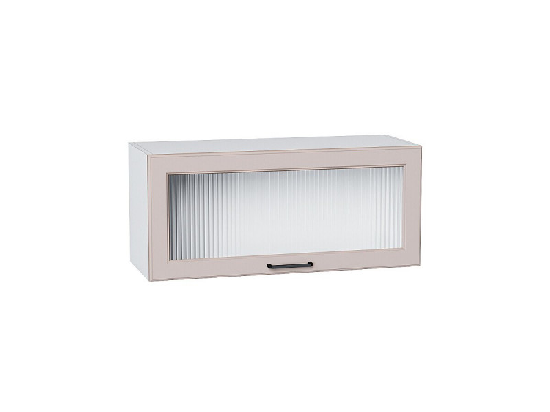 358*800*324 Шкаф верхний горизонтальный остекленный Барселона Кашемир/Белый